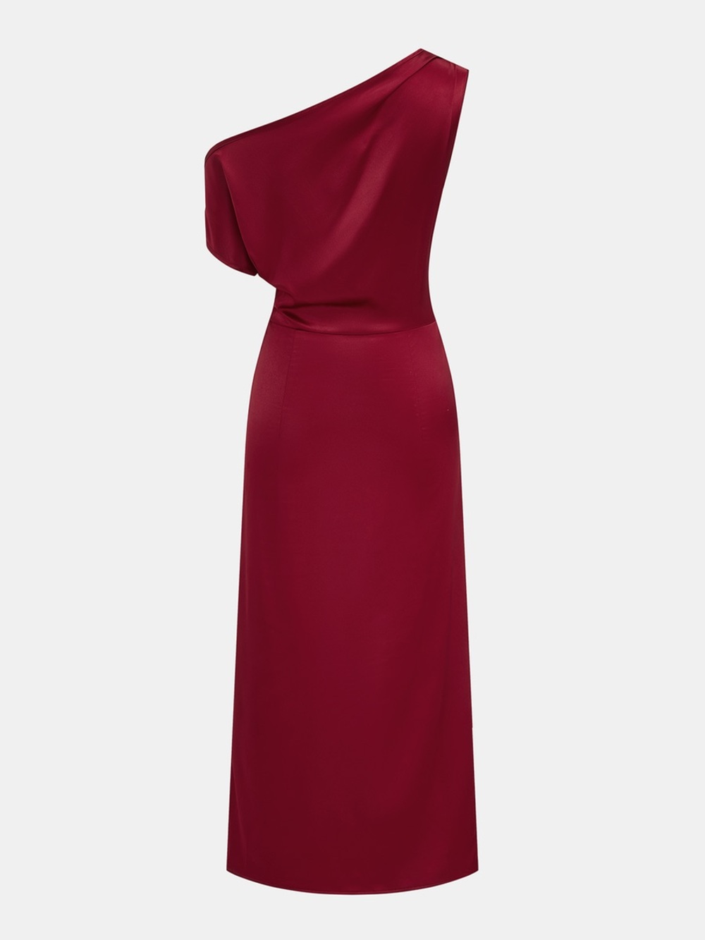 Commense Satin One Shoulder Ruched Wrap Maxi Dress - Picture 3 of 5